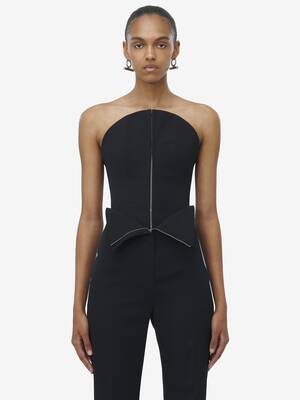 Alexander McQueen コルセット ベルト ブラック レザー Alexander McQueen レザー コルセットベルト | ブラック