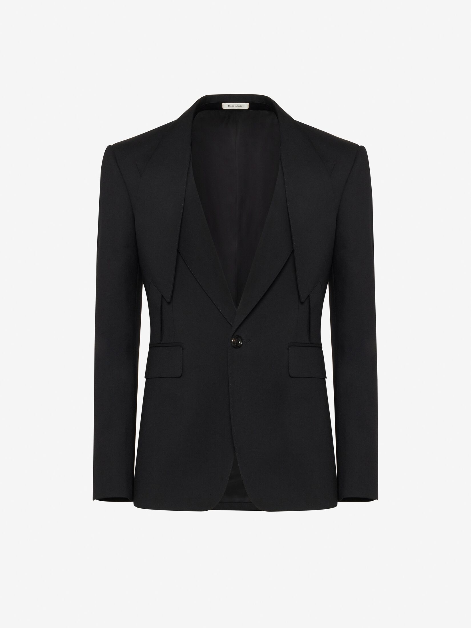 Reverse Lapel Single-breasted Jacket in Black | Alexander McQueen US
