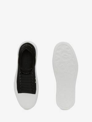 Deck Lace Up Plimsoll In Black White Alexander Mcqueen Hk Deck Lace Up Plimsoll In Black White Alexander Mcqueen Hk