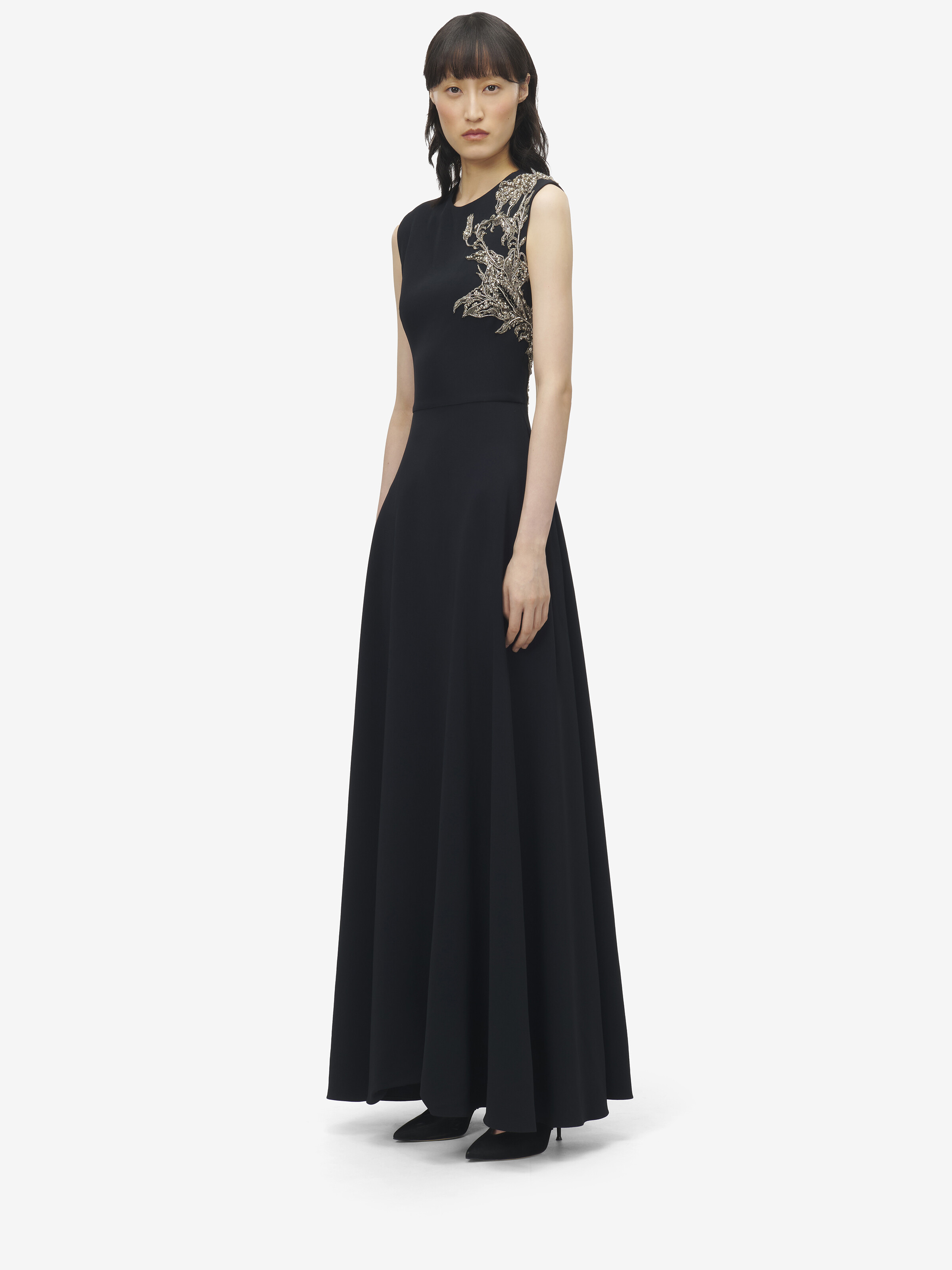Silver Tattoo Asymmetric Dress