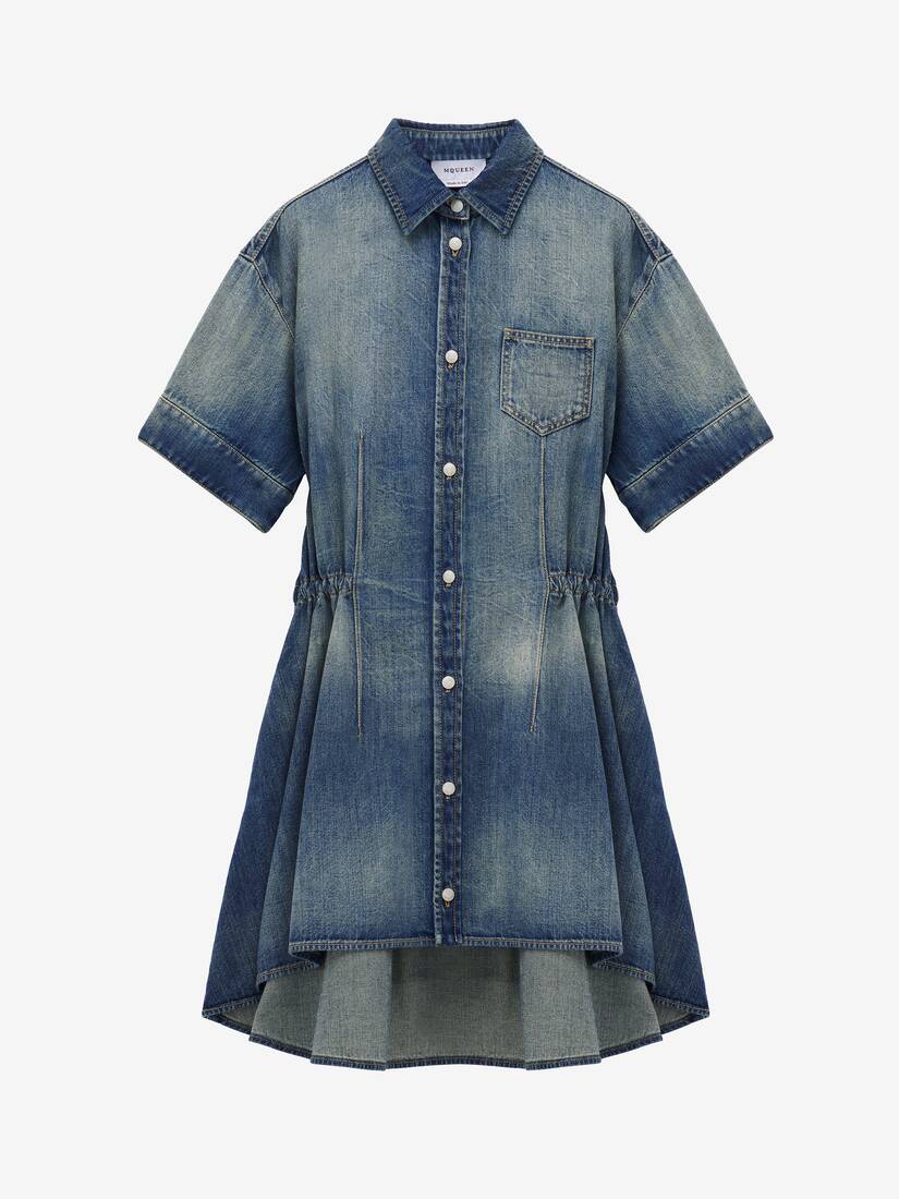 Stonewashed Denim Shirt Dress