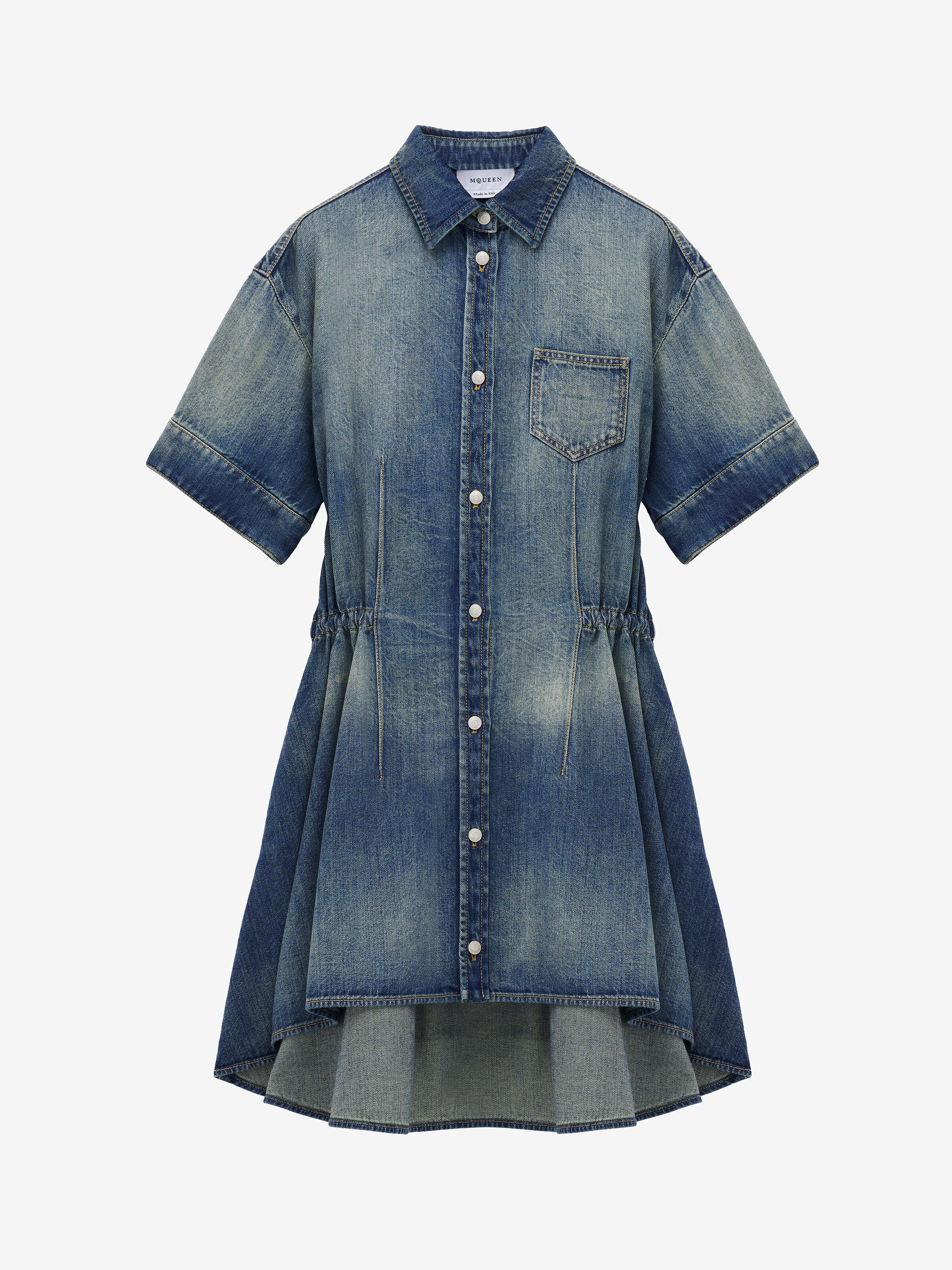 Stonewashed Denim Shirt Dress