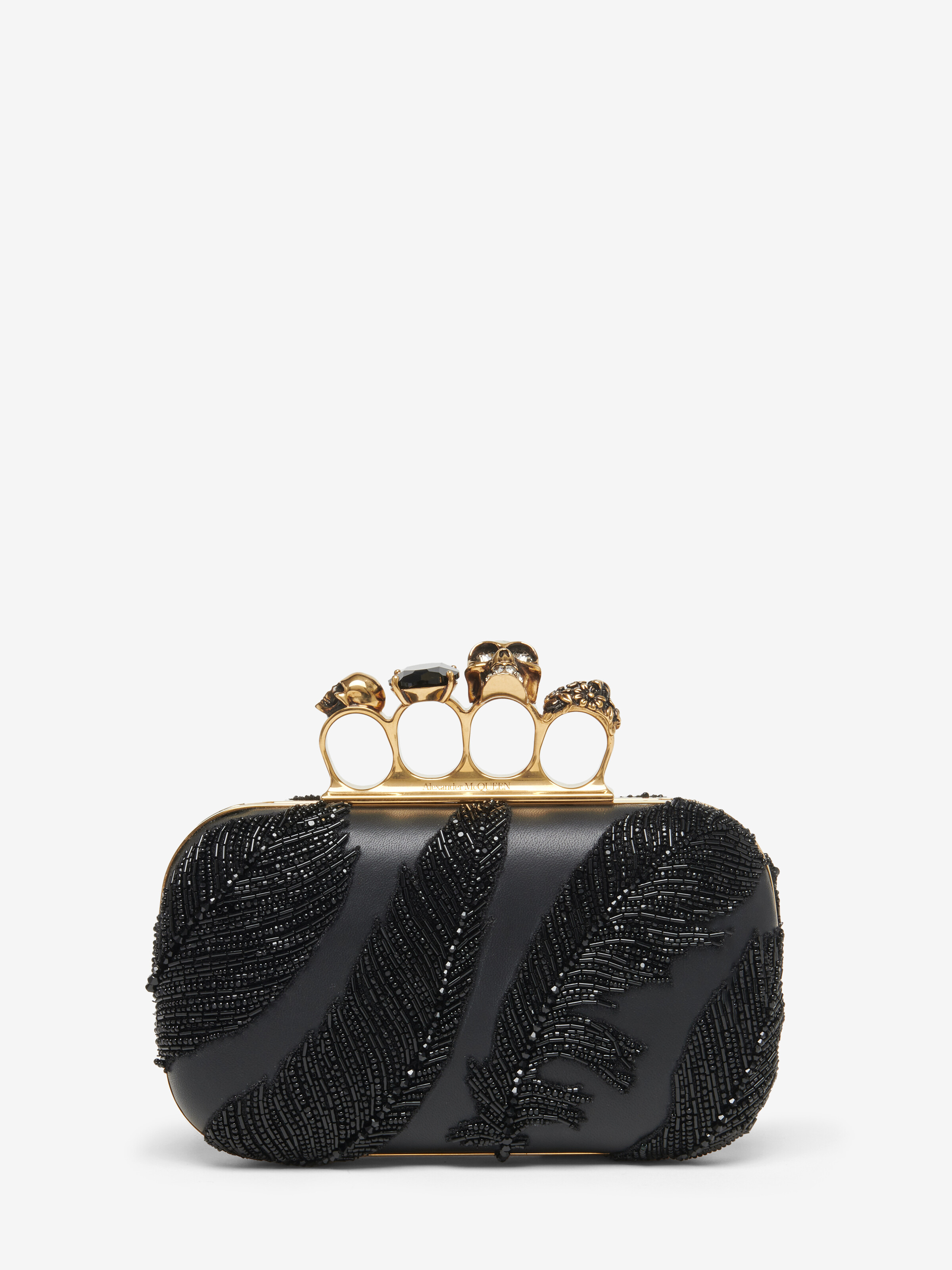 Knuckle Clutch Black for Women | Alexander McQueen