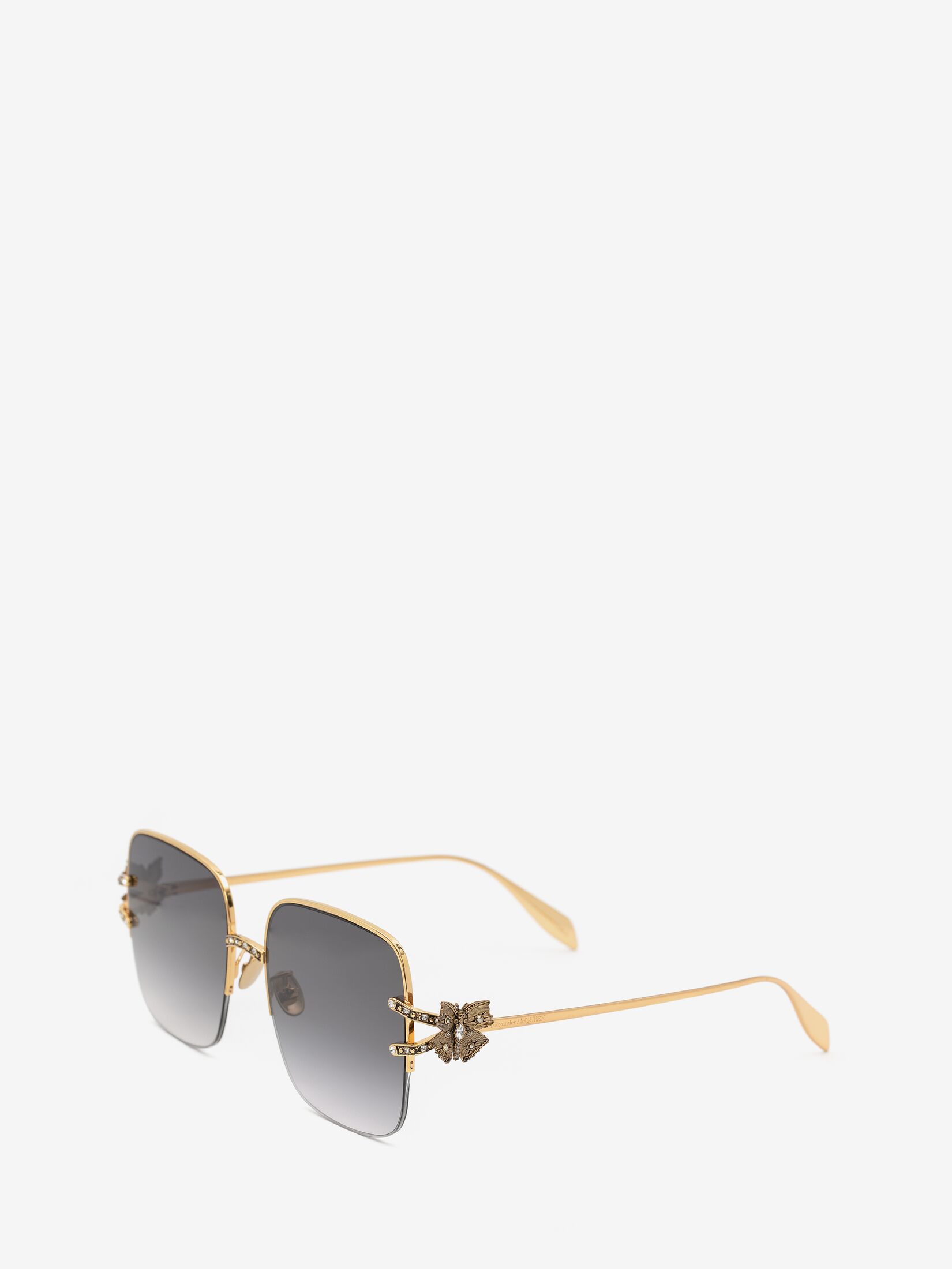 Butterfly Jewelled square sunglasses in Gold/Red | Alexander 