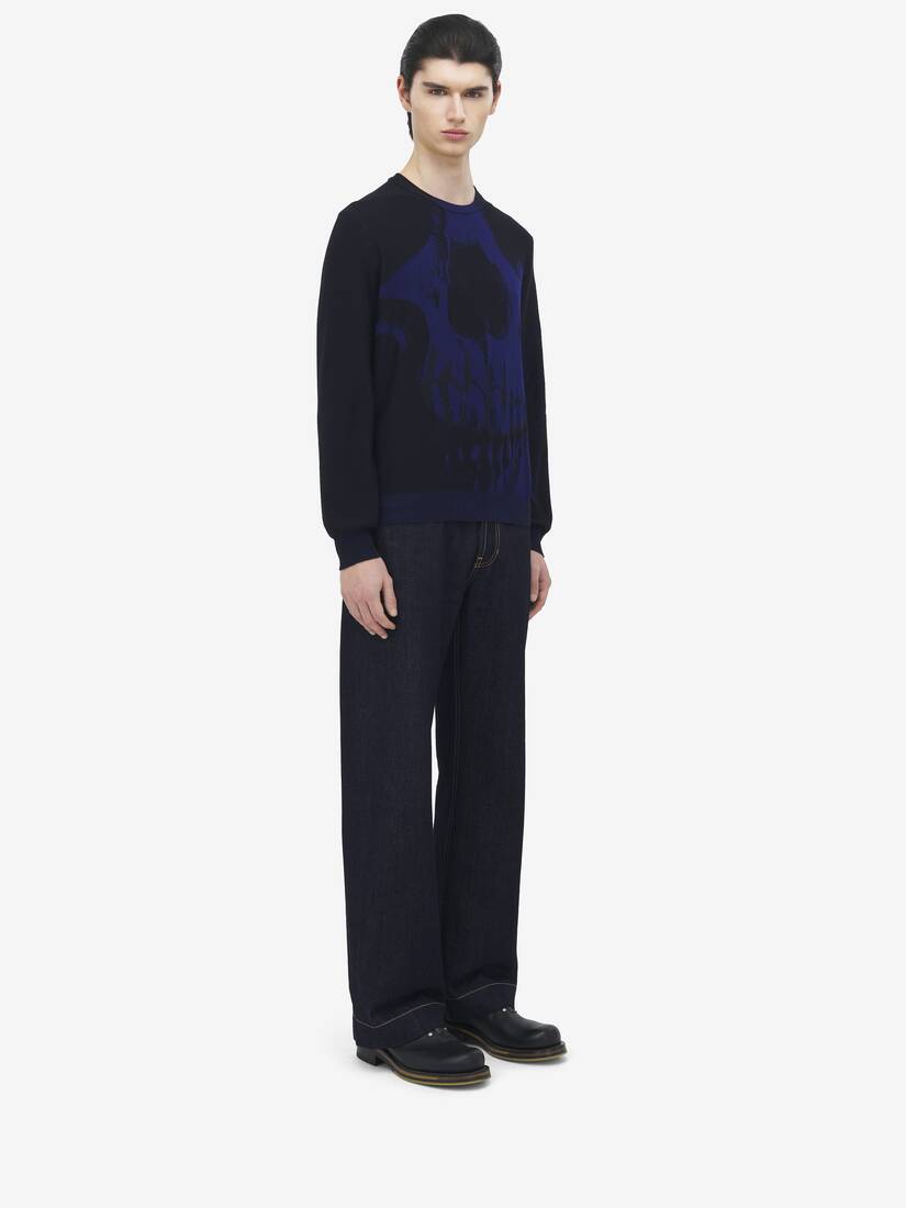 Merino Wool Exploded Skull Jumper