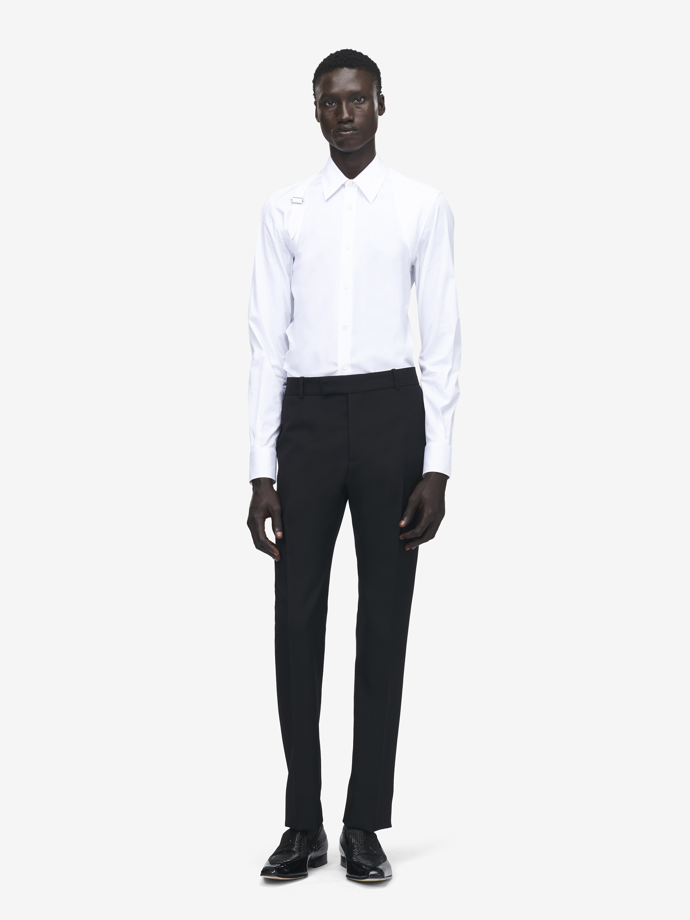 Zigarettenhose mit niedrigem Bund für Herren in Schwarz in 100% Wolle | Alexander McQueen - image 1