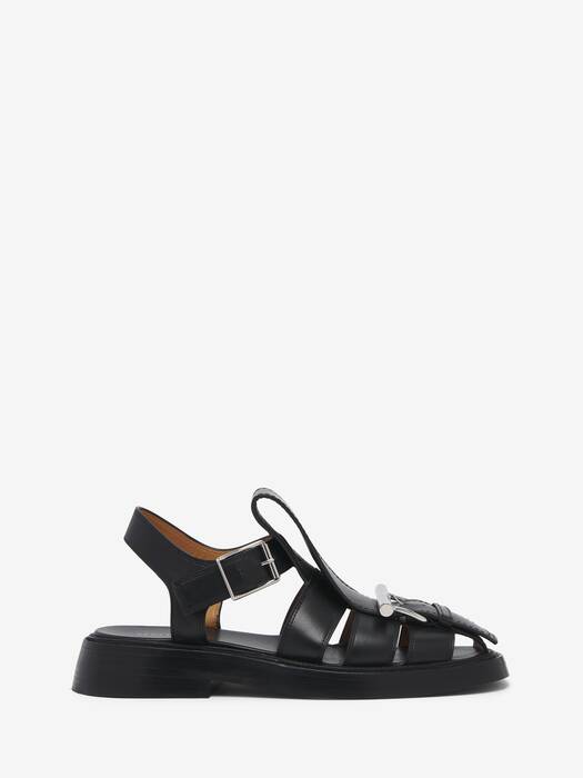 サンダル ALEXANDER MCQUEEN Men Sandals 809960 WIACT 1064 BLACK Alexander McQueen Slides with logo | Men's Shoes | Vitkac