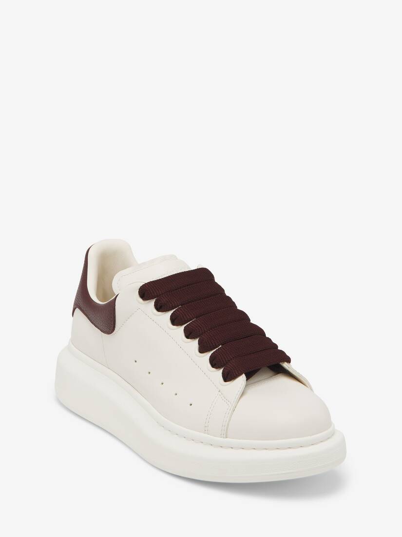 Sneakers Oversize Blanc Casse Bordeaux pour Femme Alexander McQueen