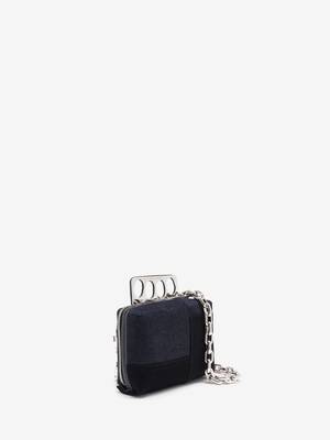 Black Punk Crossbody Mini Bag Card Purse with Chunky Chain