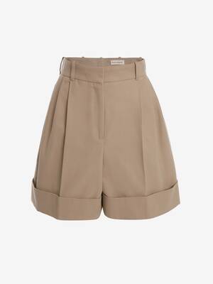 Cotton Panama Double Pleat Shorts