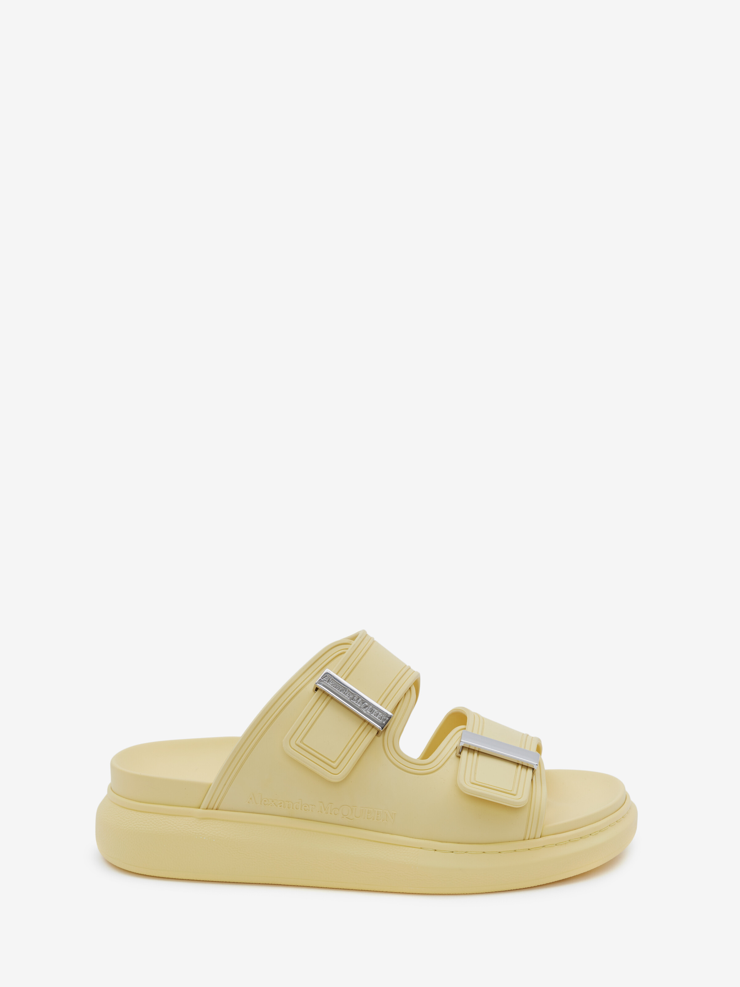Alexander Mcqueen Oversize Slide Sandal In Yellow