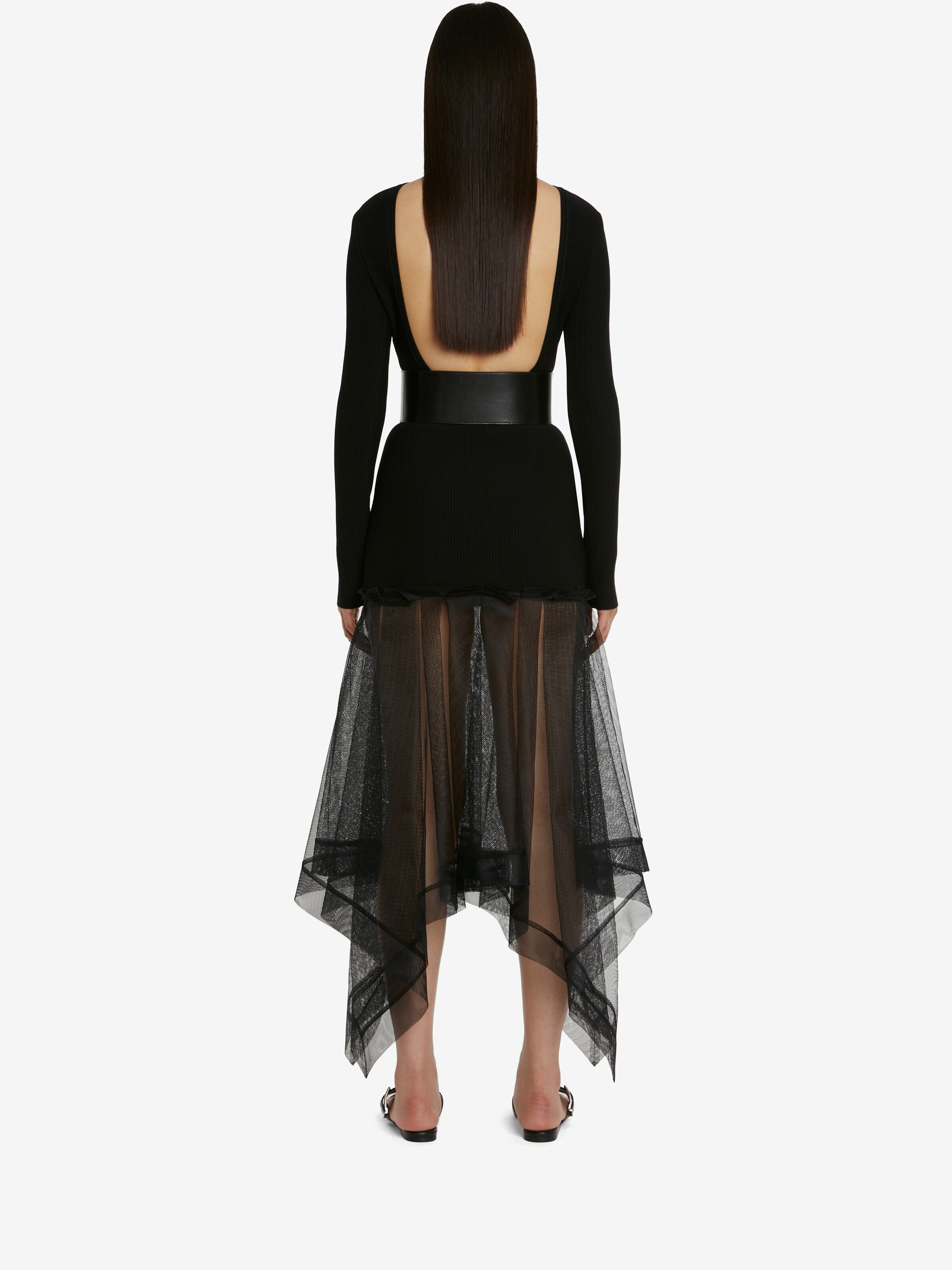 Rückenfreies Strickkleid