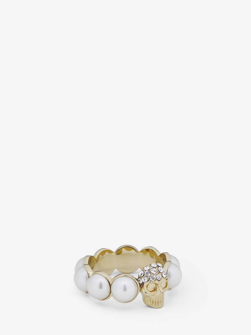 Skull and Pearl Ring