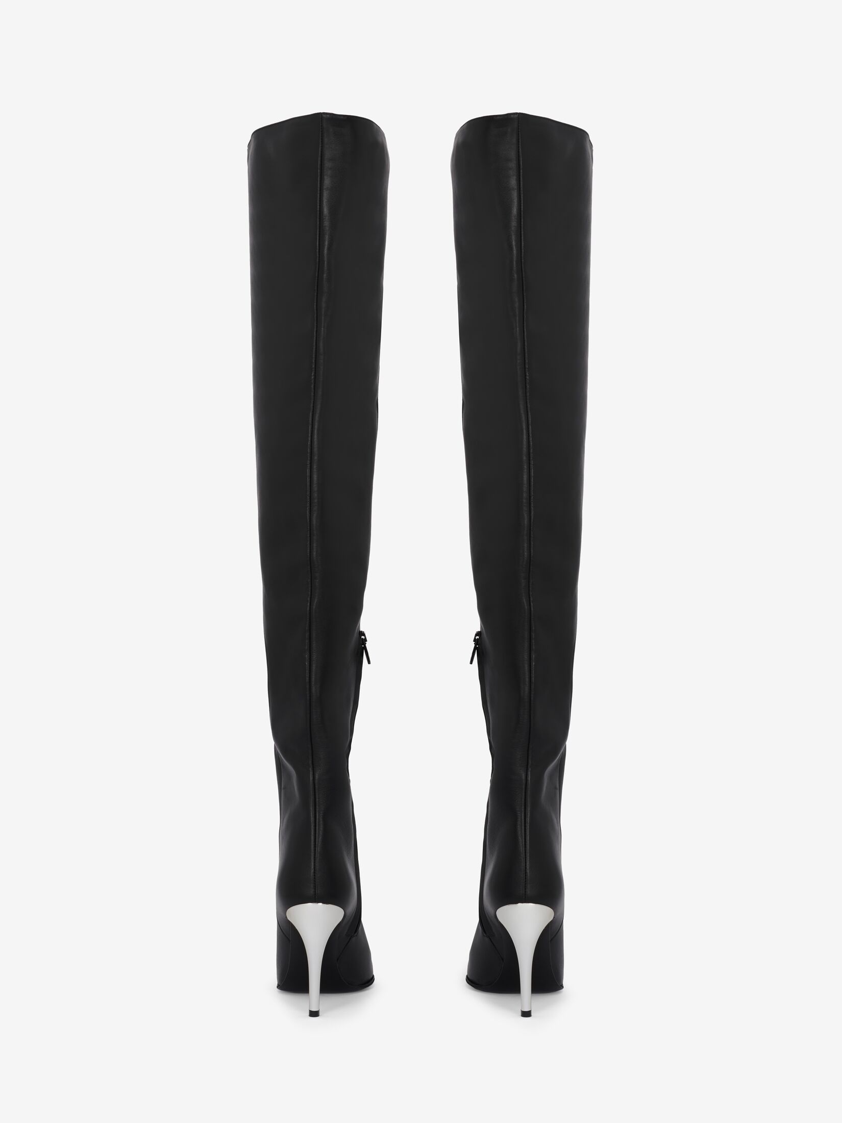 Armadillo Thigh-high Boot in Black/Silver/Gold | Alexander McQueen US