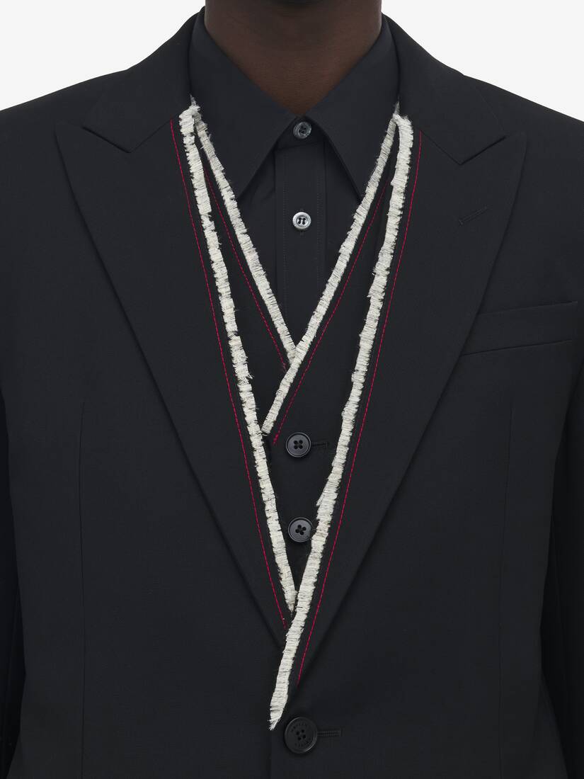 Raw Edge Canvas Single-Breasted Jacket