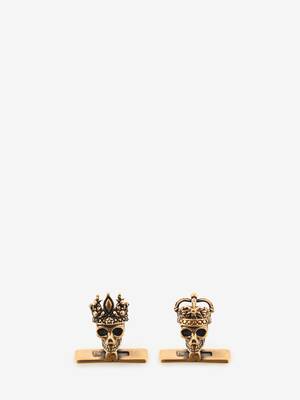 Boutons de manchettes avec détails Skull roi et reine