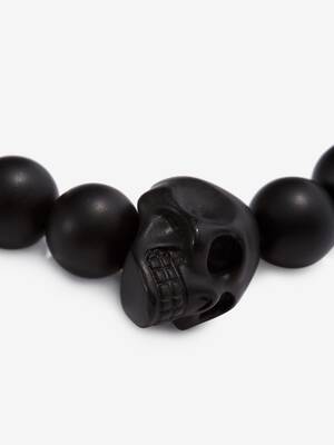 Flat Black Skull Beads #PBSKULLB