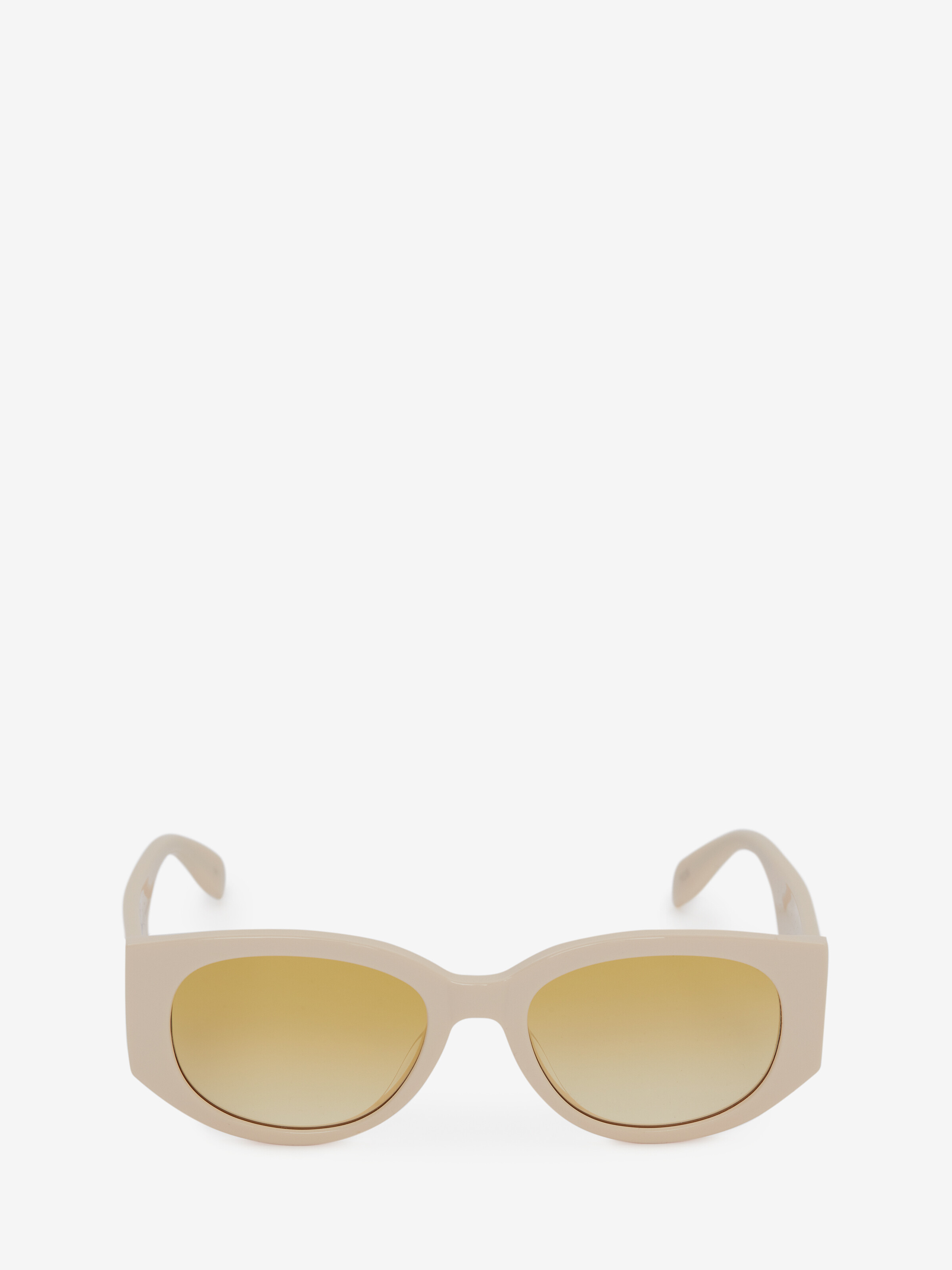 Shop Alexander Mcqueen Mc Queen Graffiti Oval Sunglasses In White/yellow