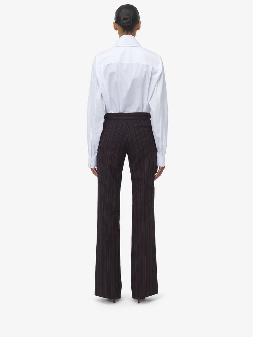 Pinstripe Low Rise Trousers