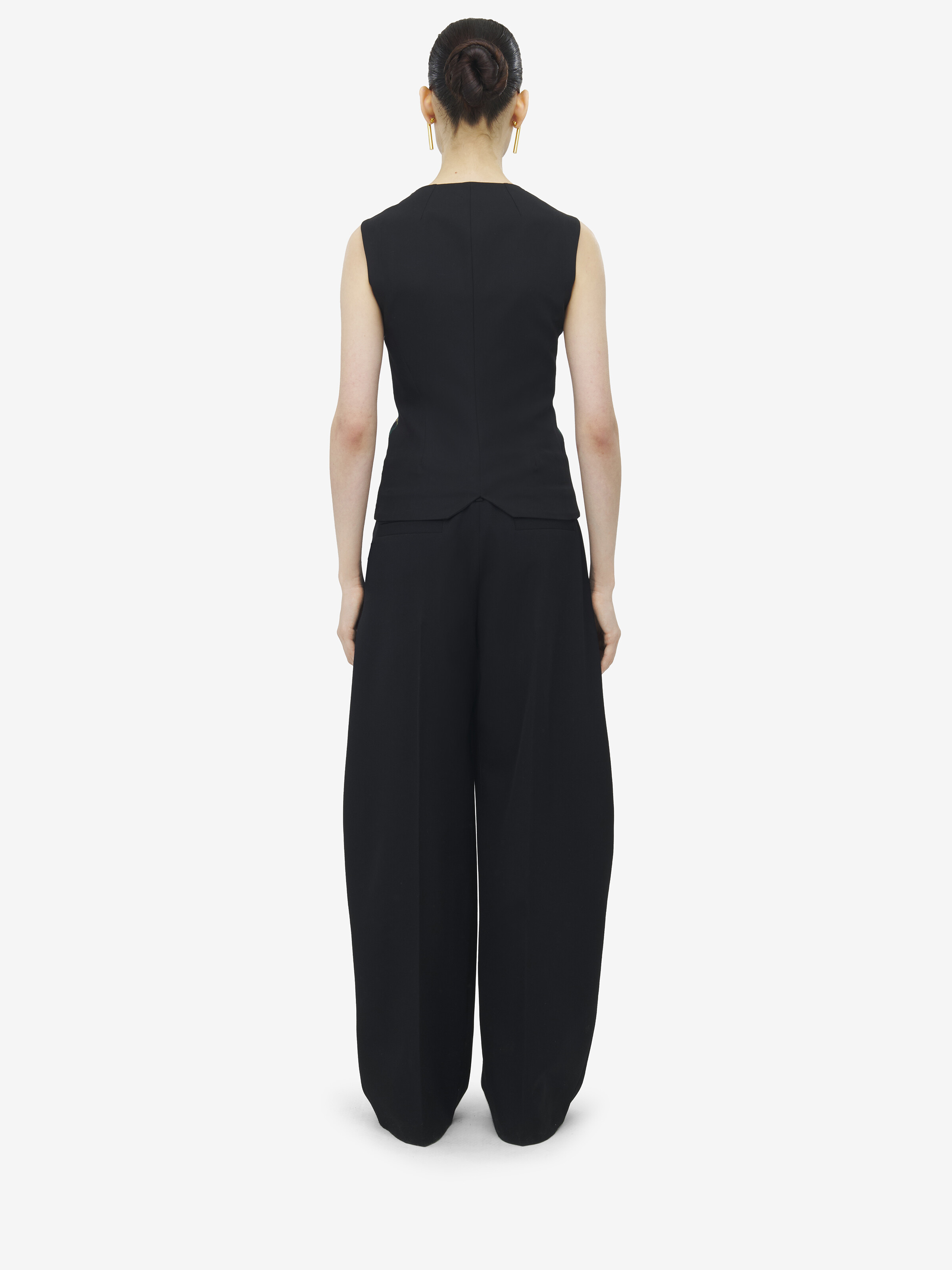 Sleeveless Wool Tartan Top