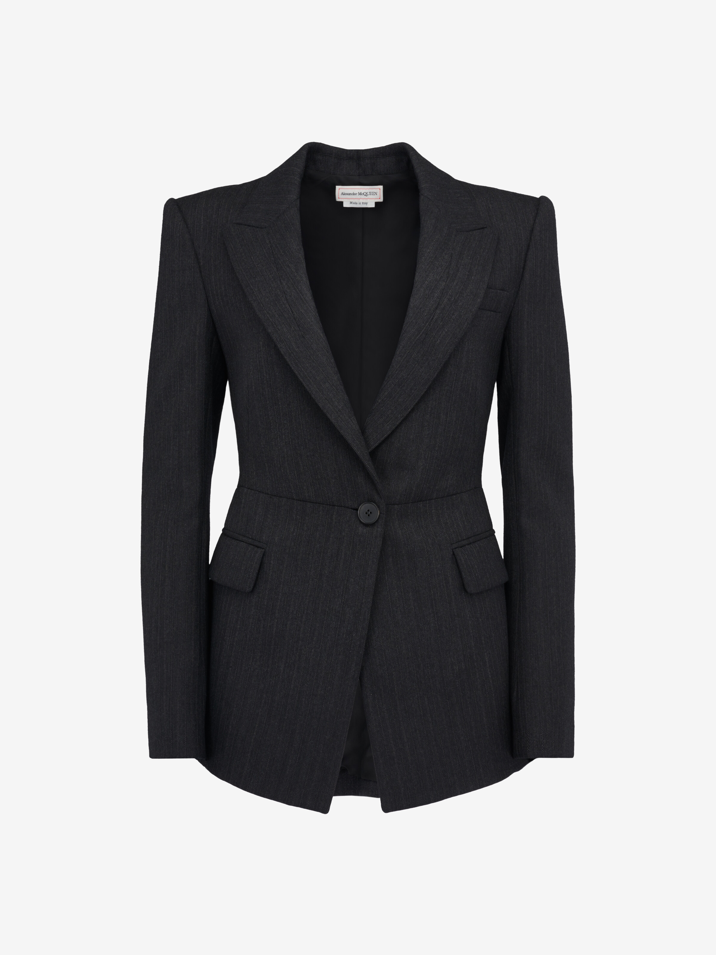 Sharp Peplum Single-breasted Jacket