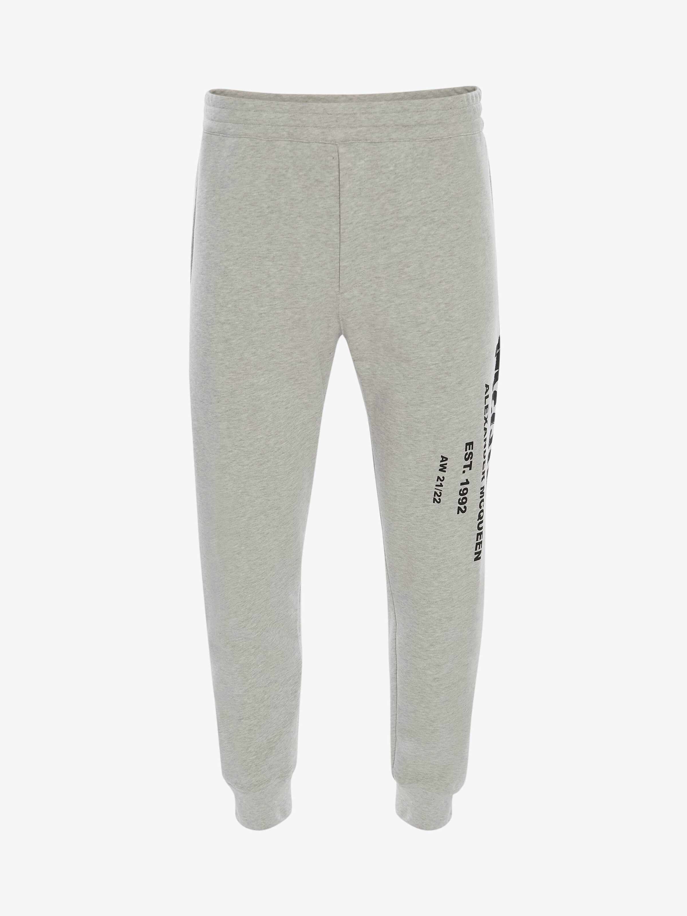 Alexander Mcqueen Grey Graffiti Lounge Pants In Pale Grey