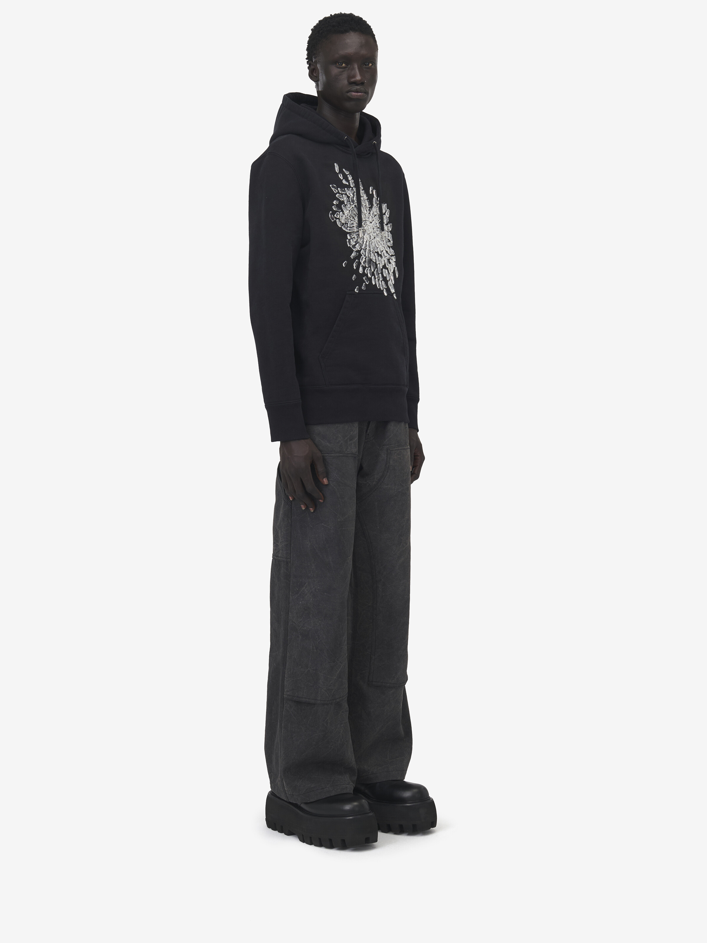 Smashed Screen Embroidered Hooded Sweatshirt​
