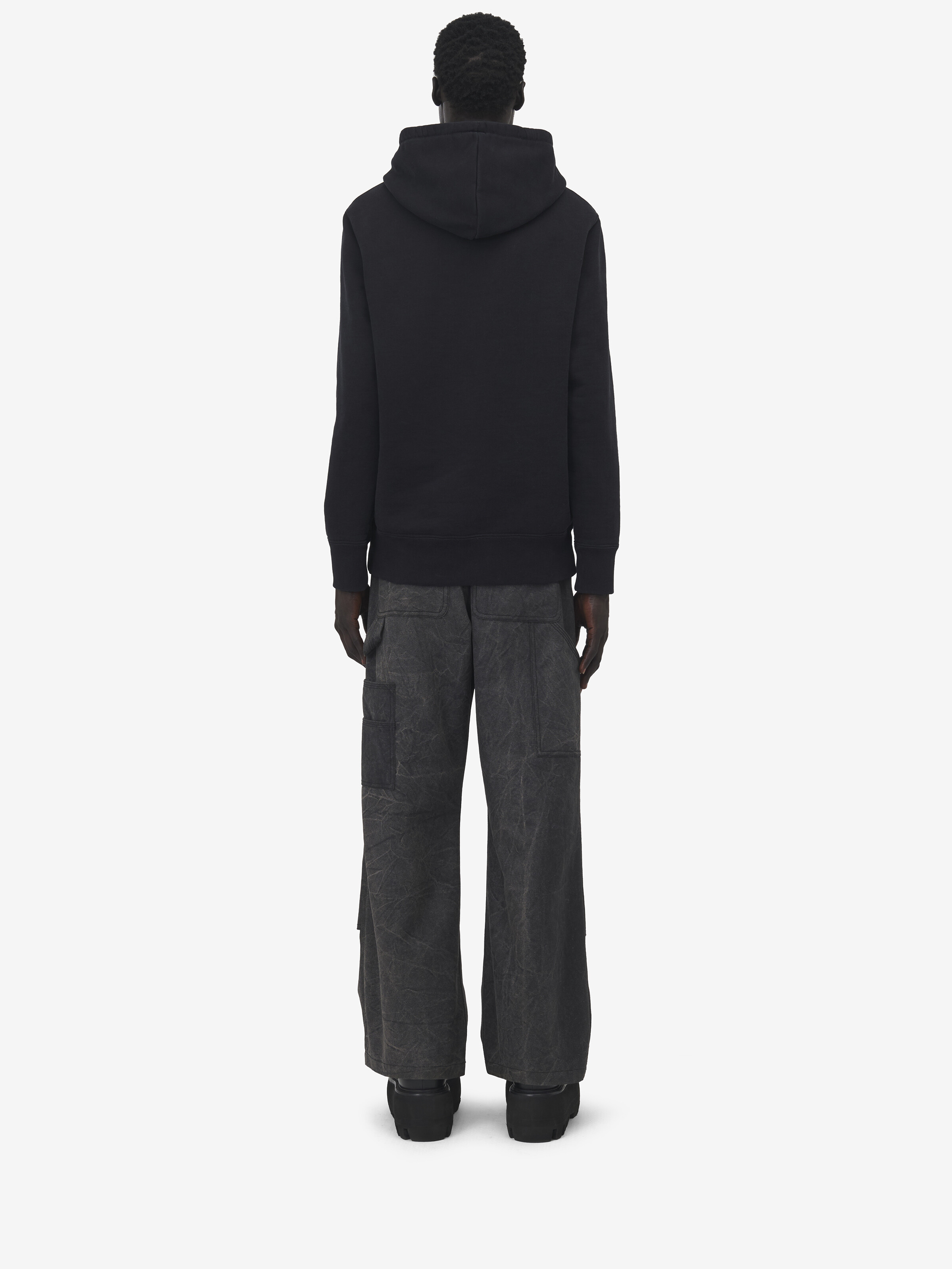 Men's Smashed Screen Embroidered Hooded Sweatshirt in Black in 100% Cotton | Alexander McQueen - image 4