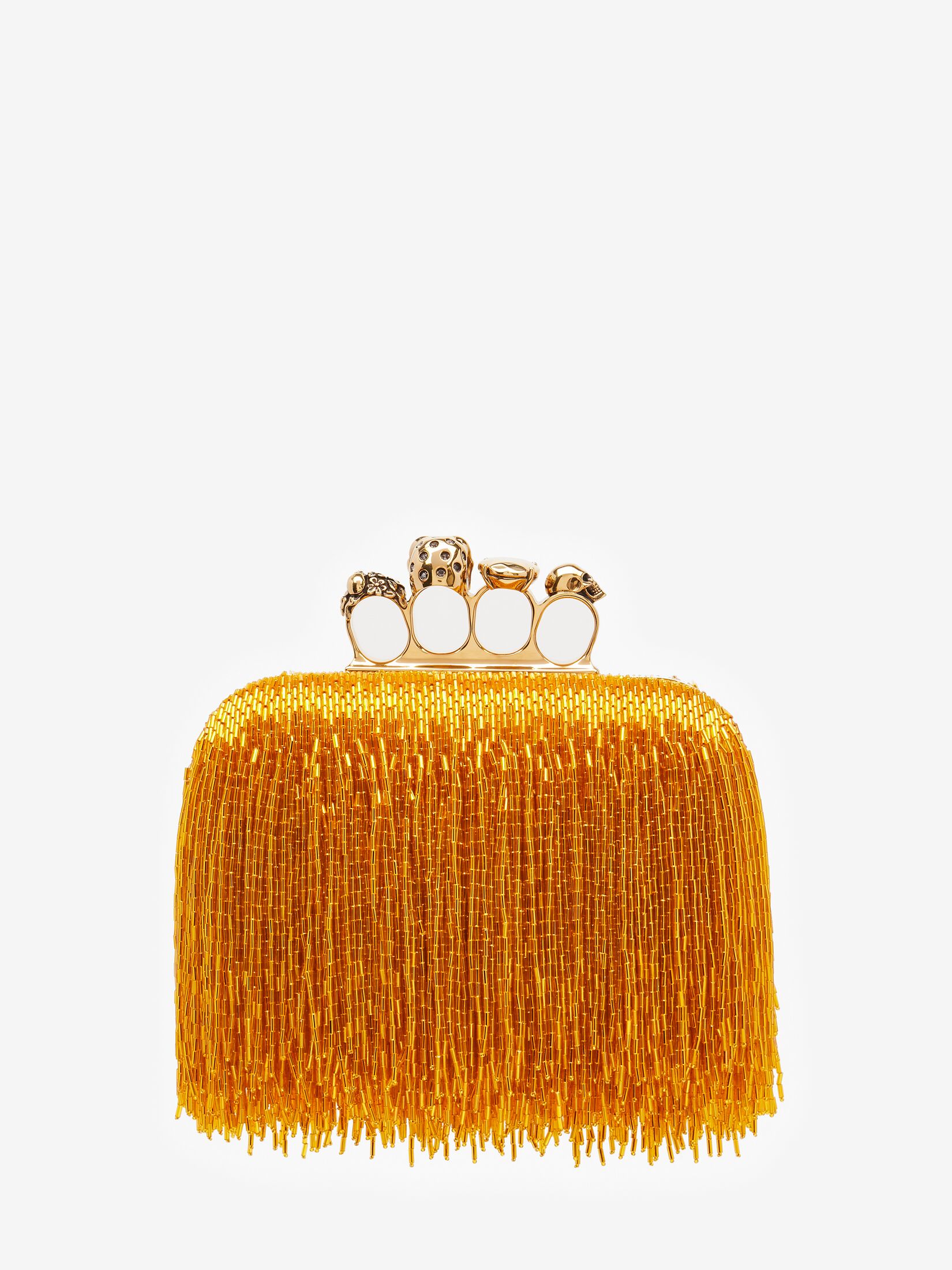 Knuckle Clutch in Gold Alexander McQueen US