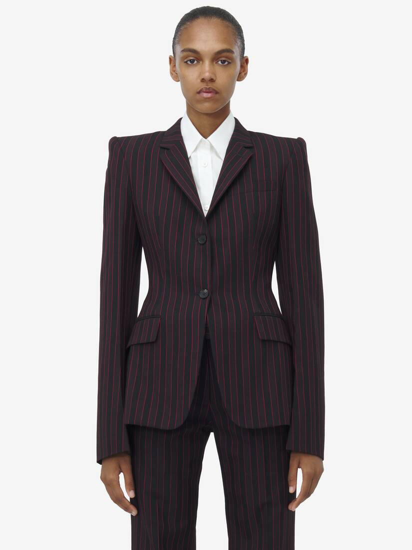 Pinstripe Single-breasted Jacket