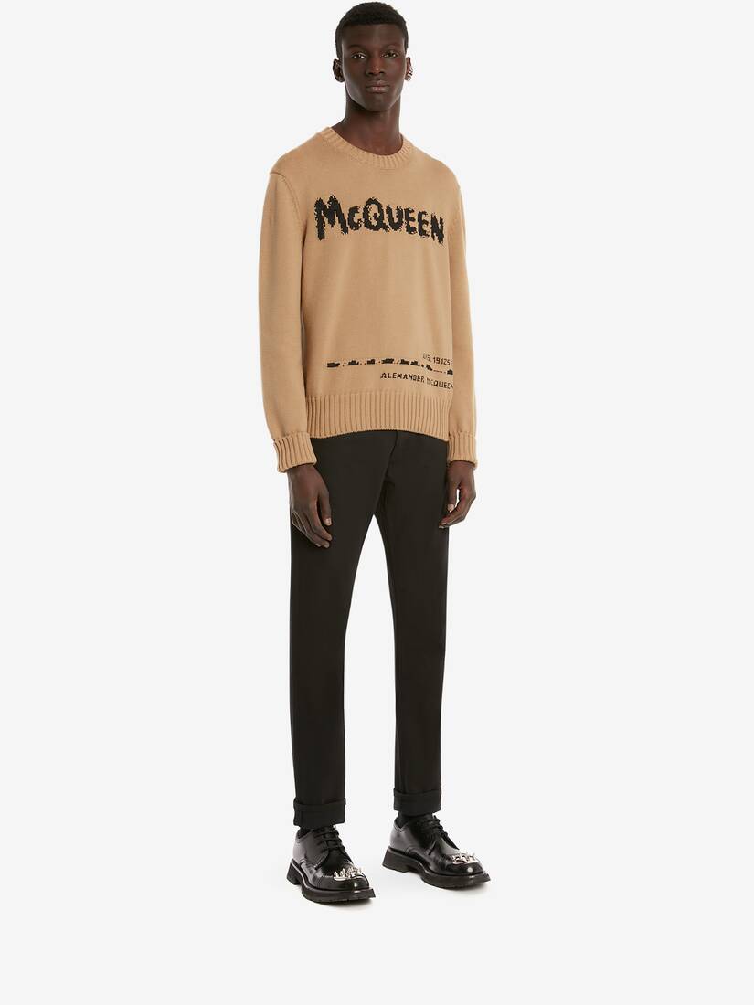 McQueen Graffiti Crew Neck Jumper in 