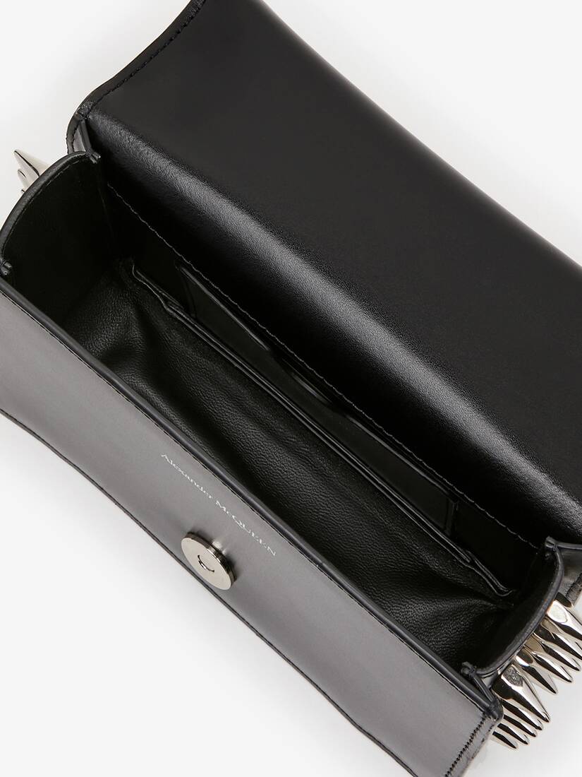 Jewelled Satchel Small Leather Crossbody Bag in Black - Alexander Mc Queen