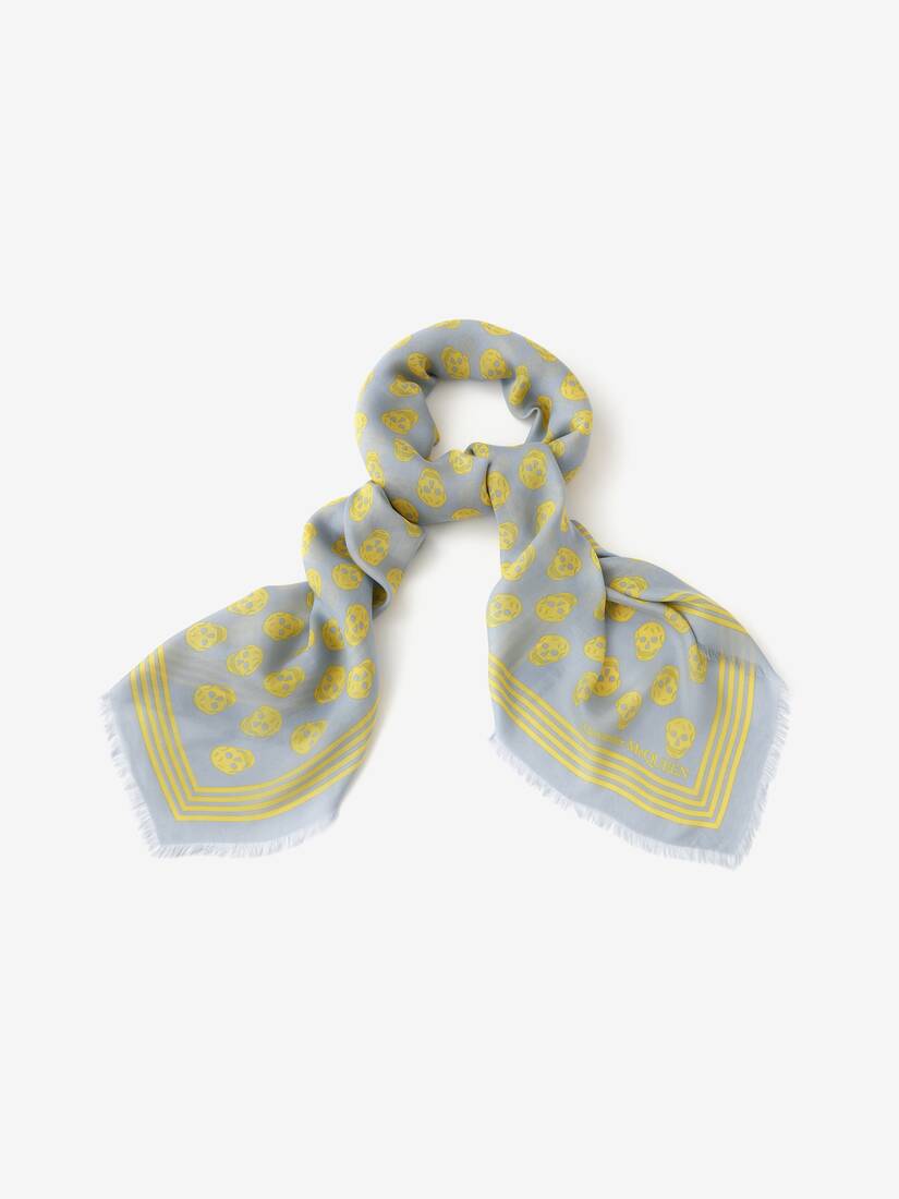 yellow alexander mcqueen skull scarf