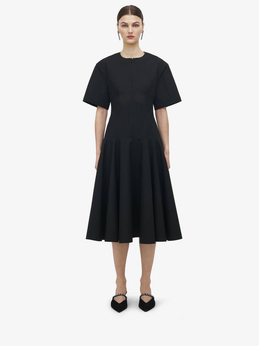 Cotton Poplin Midi Dress