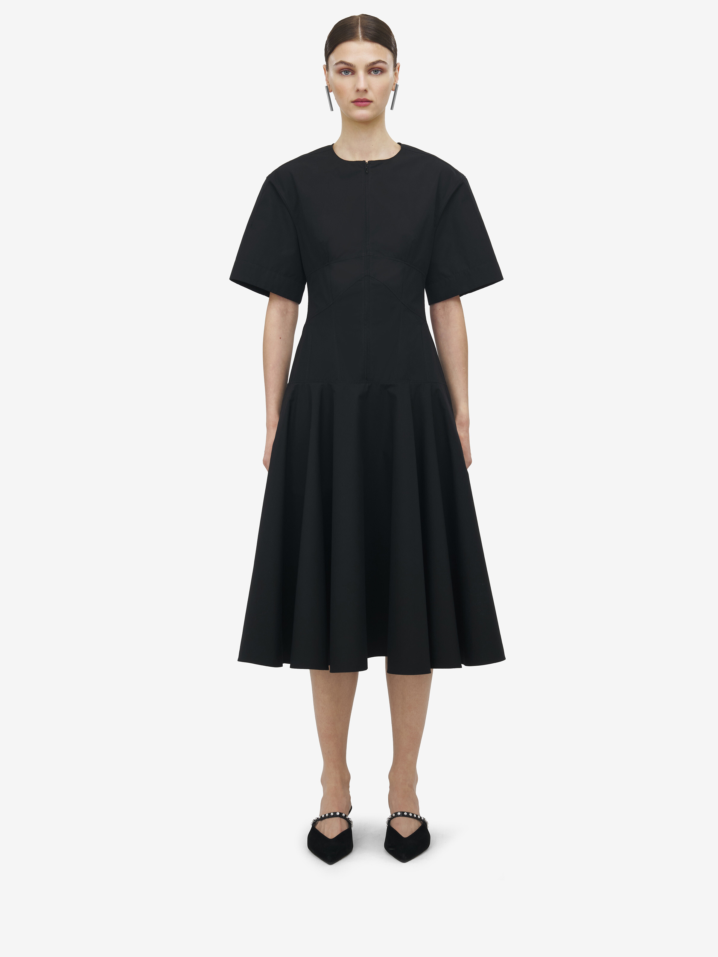 Cotton Poplin Midi Dress