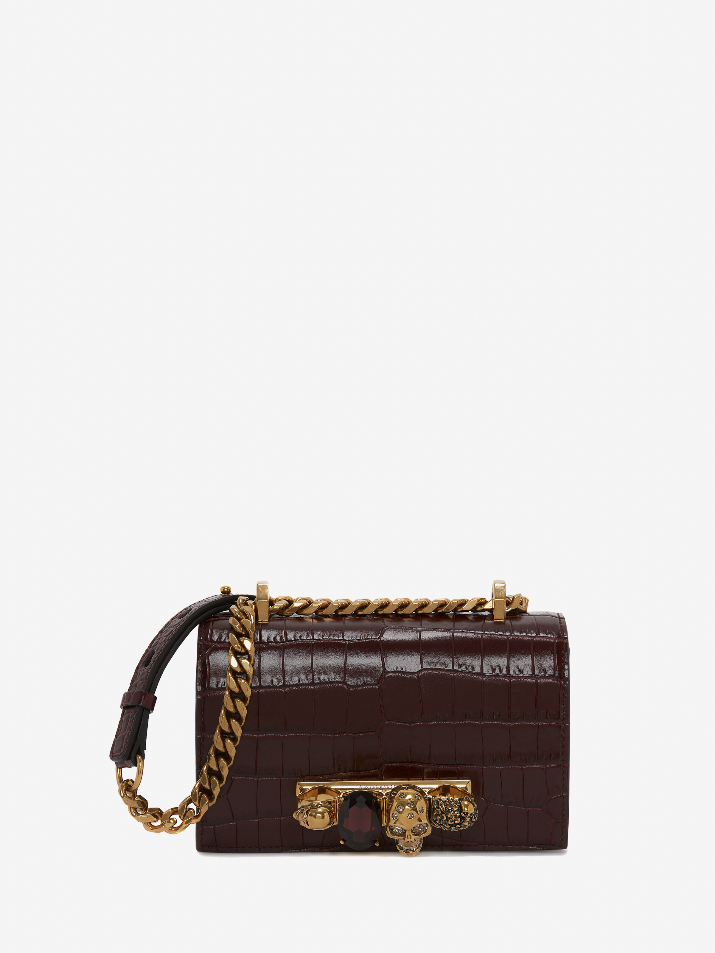 Women's Mini Jewelled Satchel in Madder in Calf Leather | Alexander McQueen - image 1
