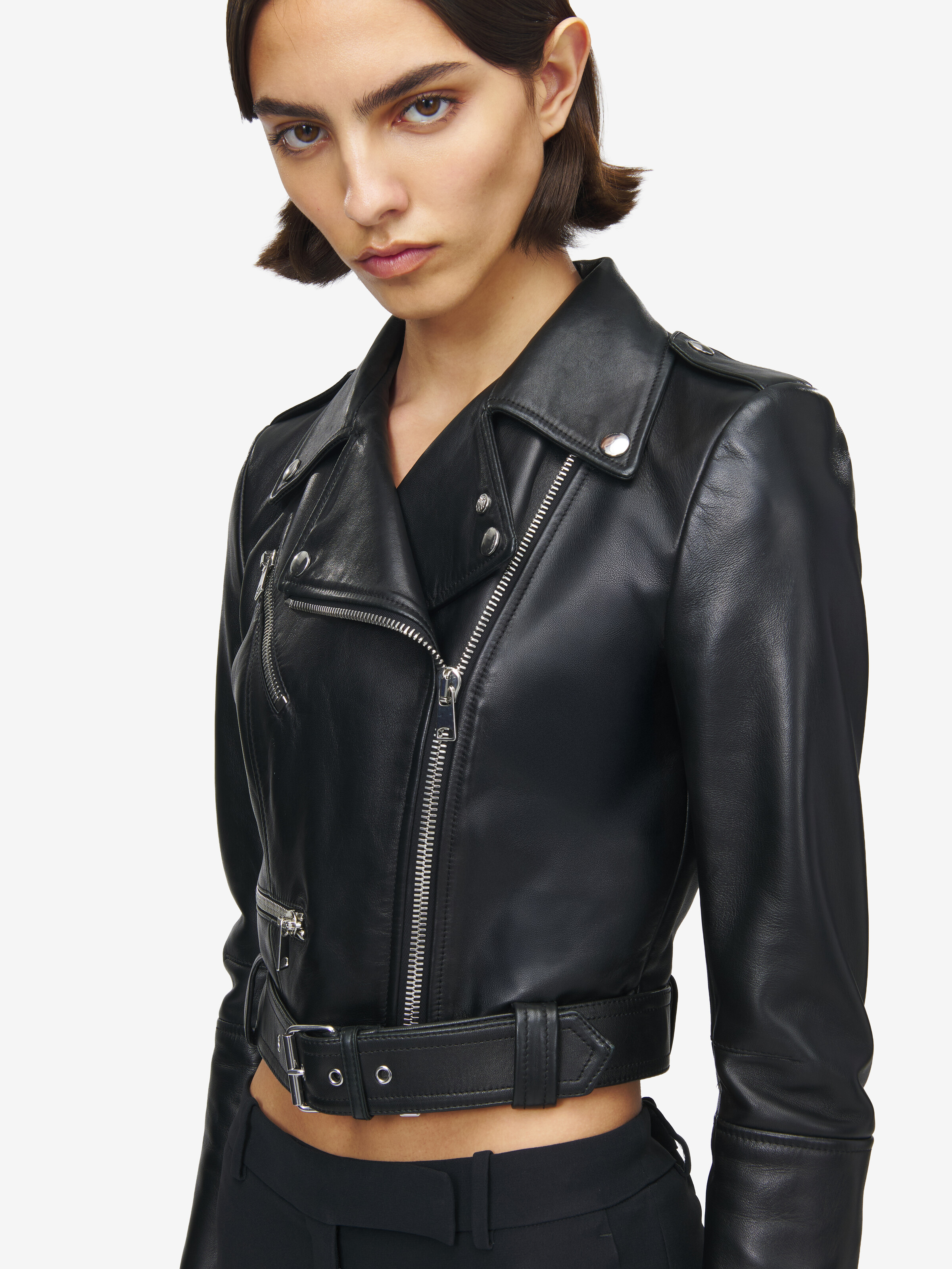 Cropped Leather Jacket
