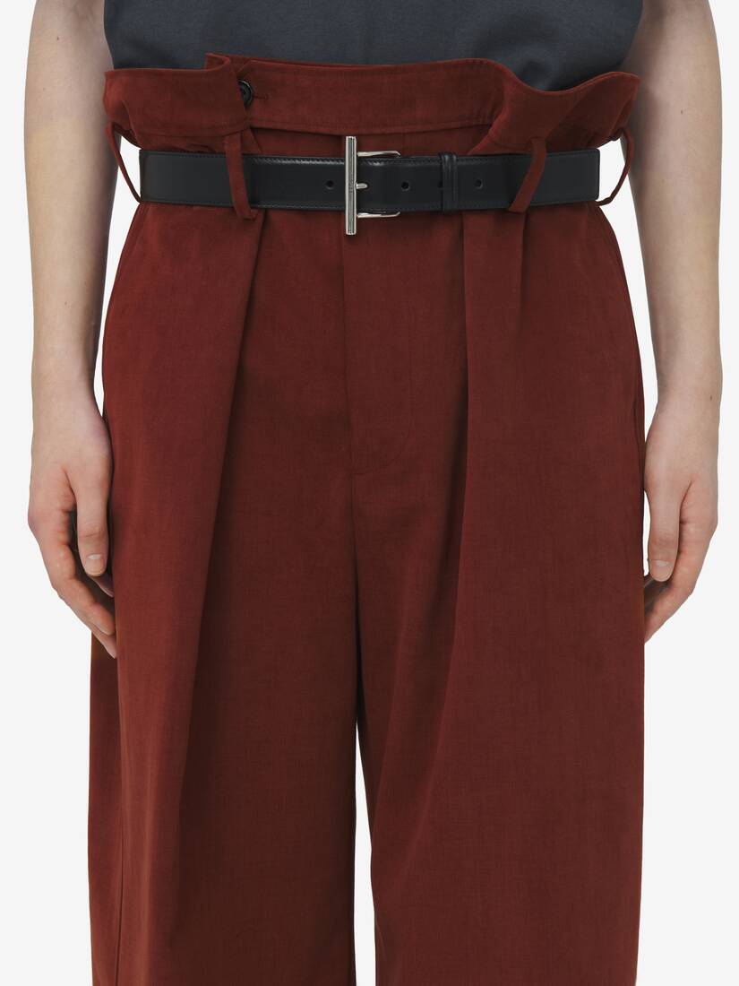 Pantalon Froncé À La Taille Oversize