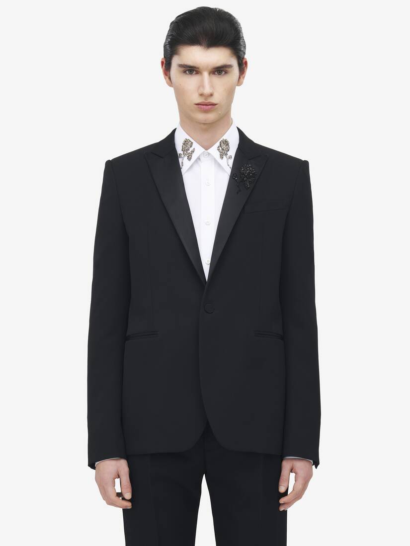 Sailor Tattoo Rose Embroidery Tuxedo Jacket