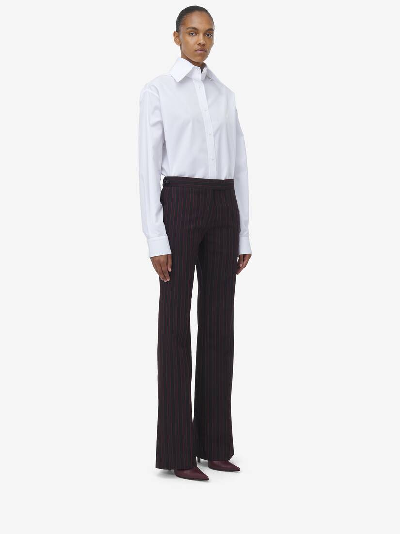 Pinstripe Low Rise Trousers