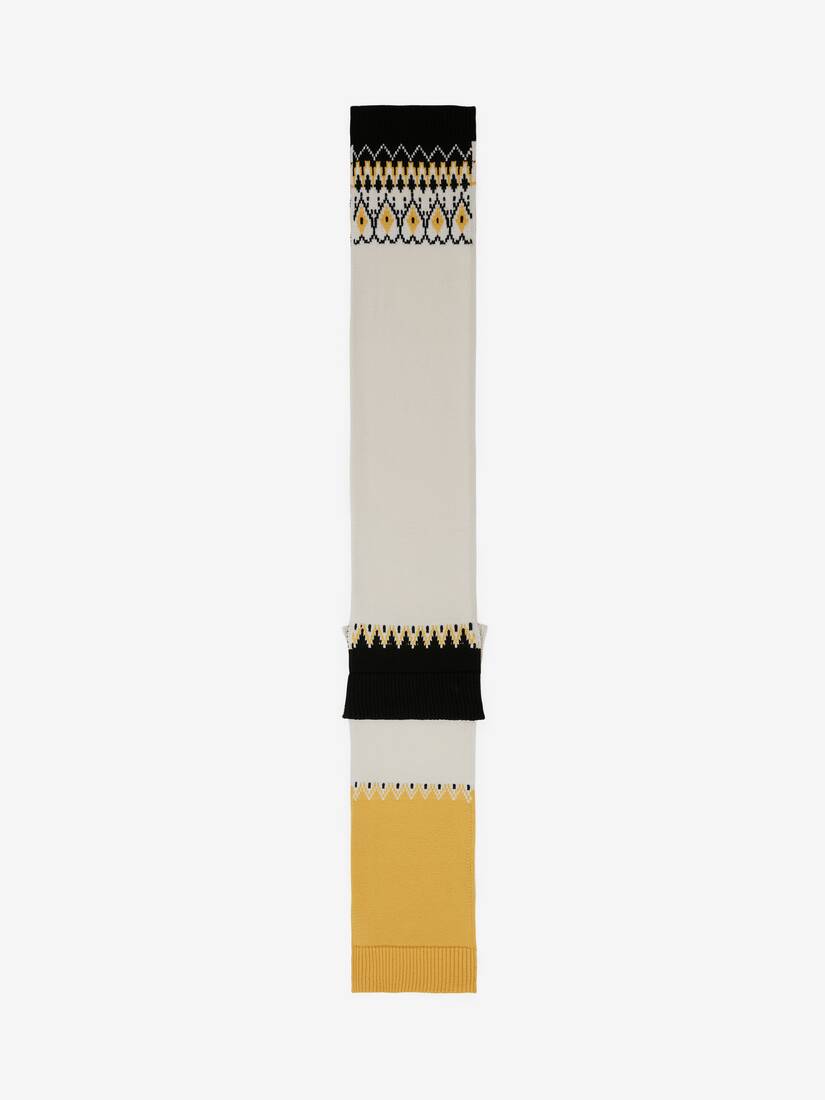 Sciarpa Con Motivo Di Ispirazione Fair Isle Asimmetrico