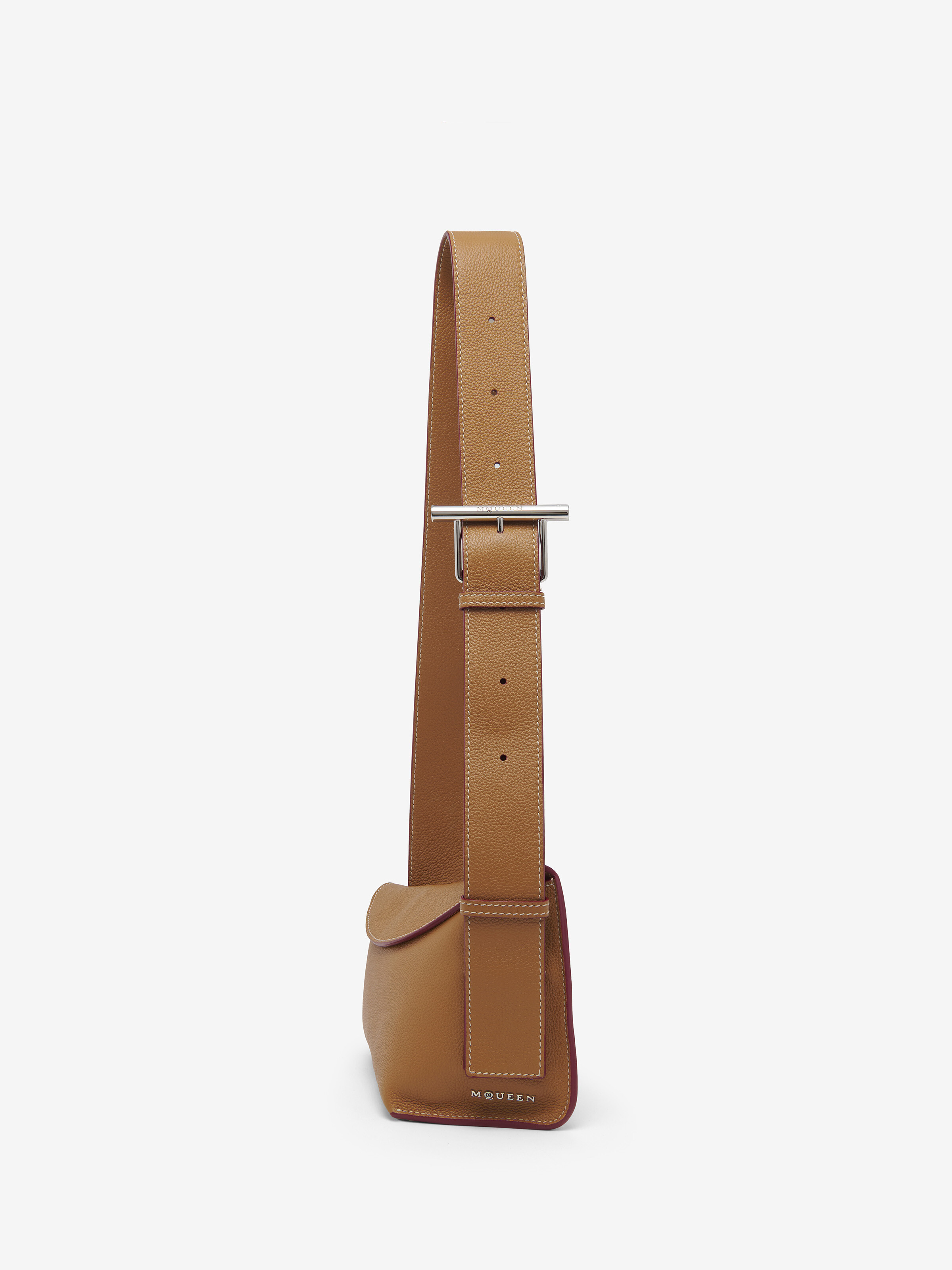 Sac McQueen T-Bar Sling en Brun Tanné in Cuir de veau | Alexander McQueen - image 3