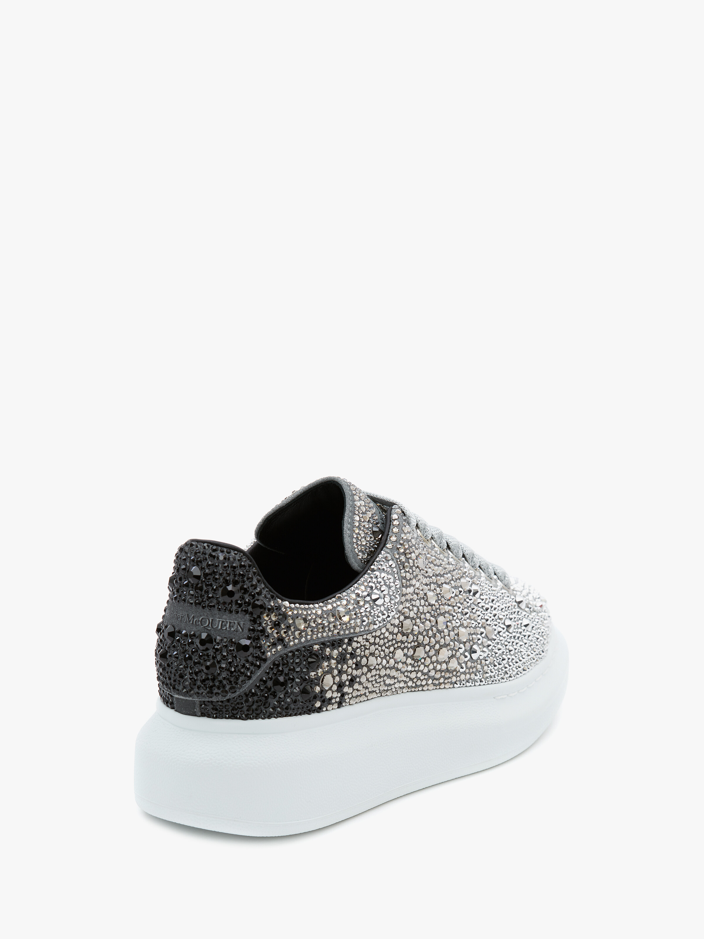 Women's Oversized Sneaker in Black/Silver in Goat Leather | Alexander McQueen - image 3