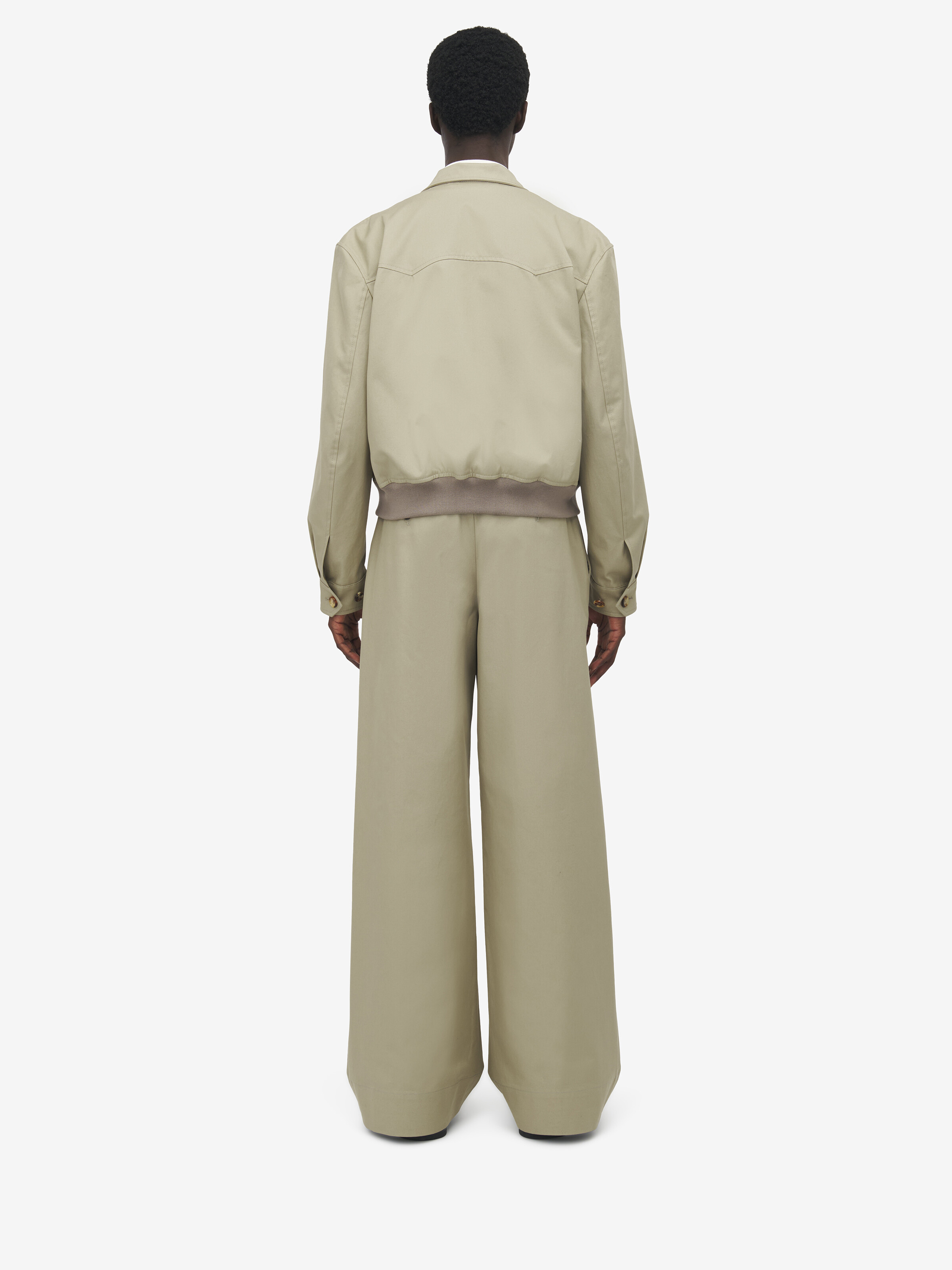 Veste Harrington Courte pour Homme en Beige in Coton | Alexander McQueen - image 4