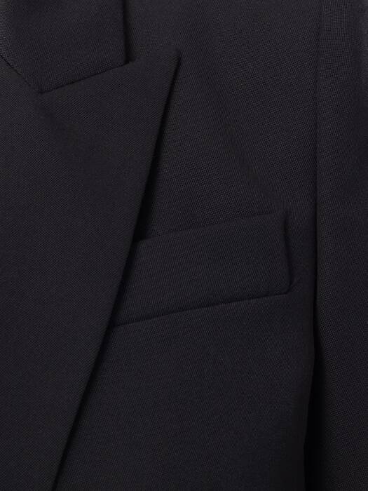 Peak Shoulder Leaf Crepe Jacket in Black | Alexander McQueen US
