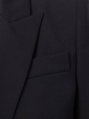 Peak Shoulder Leaf Crepe Jacket in Black | Alexander McQueen US