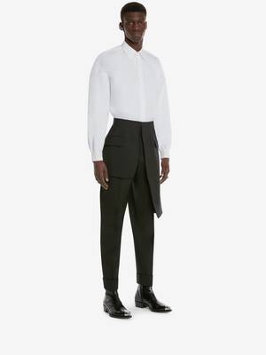 Cotton poplin shirt in WHITE | Alexander McQueen US