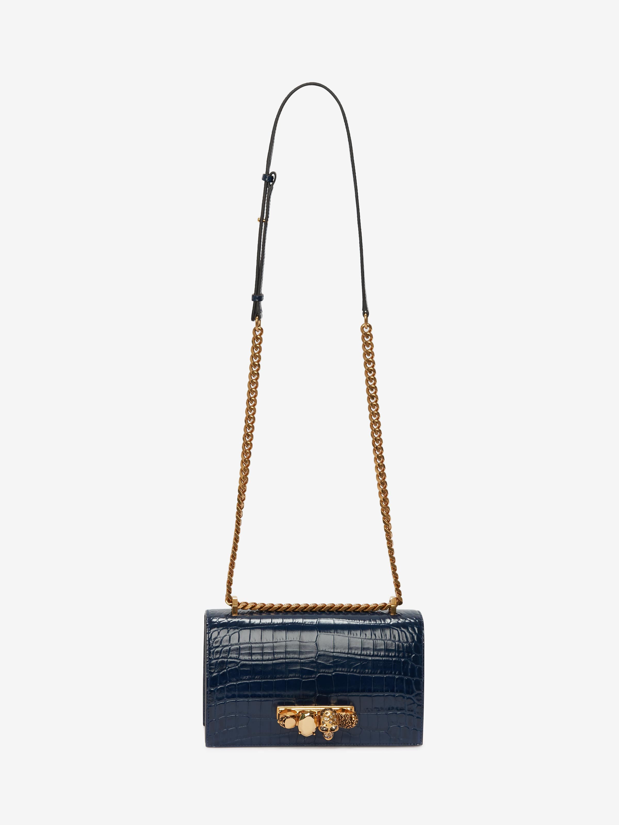 Women's Jewelled Satchel in Navy in Calf Leather | Alexander McQueen - image 5