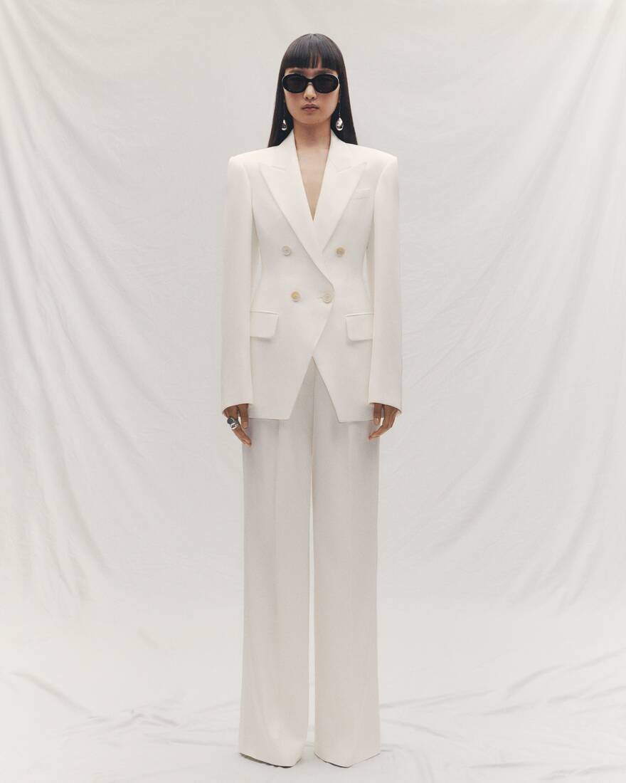 SS24 W Campaign Trousers white suit