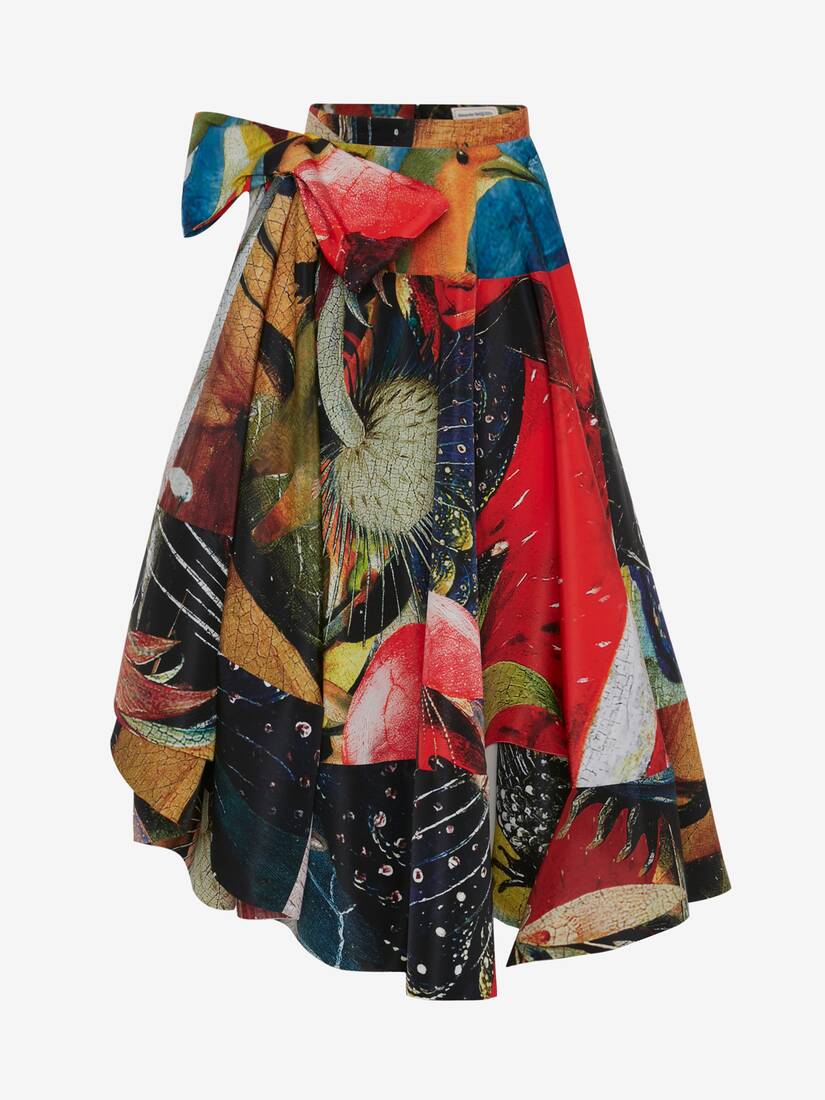 Hieronymus Bosch Bow Slashed Skirt in Multicolor | Alexander McQueen US